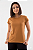 Camiseta Feminina Básica Gola O Malha Fio Algodão Orgânico Caramelo - Imagem 1