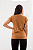 Camiseta Feminina Básica Gola O Malha Fio Algodão Orgânico Caramelo - Imagem 3