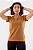 Camiseta Feminina Básica Gola O Malha Fio Algodão Orgânico Caramelo - Imagem 2