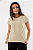 Camiseta Feminina Básica Gola O Malha Fio Algodão Orgânico Areia - Imagem 1