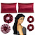 Kit 2 Fronhas de Cetim Touca Longa Touca De Cetim 2 Xuxinhas Scrunchies Vinho - Imagem 1