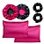 kit 2 fronhas Pink 2 toucas Pink com Preto e 2 Xuxinhas Sortidas - Imagem 1