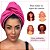 Kit antifrizz touca de cetim pink e pink  toalha micro pink 02 fronhas preta 02 xuxinhas - Imagem 5