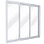 PORTA ALUMÍNIO CORRER LATERAL VD TEMPERADO 4MM 3 FL MOVEIS 235x250x12CM 9153.0 LUCASA ECCELLENTE - Imagem 1