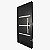 PORTA CRV LAMBRI PIVOTANTE ALUMINIO NOBRE COM FRISO BLACK 227X115X10,5CM  PUXADOR OVAL - Imagem 1