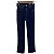 Calça Reta Detalhe Barra Cintura Alta Jeans - Imagem 1