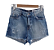 Shorts Curto Cintura Alta Jeans - Imagem 3
