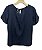 Blusa Manga Curta Pregas Frontal Viscose - Imagem 1