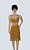 Vestido de Crochê, Modelo Frente Única, na Cor Mostarda Com Lurex Dourado! - Imagem 1