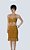 Vestido de Crochê, Modelo Frente Única, na Cor Mostarda Com Lurex Dourado! - Imagem 4