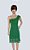 Vestido de Crochê, Modelo Um Ombro Só, Verde Com Lurex Dourado! - Imagem 1