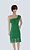 Vestido de Crochê, Modelo Um Ombro Só, Verde Com Lurex Dourado! - Imagem 2