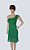 Vestido de Crochê, Modelo Um Ombro Só, Verde Com Lurex Dourado! - Imagem 4