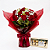Buquê tradicional de 12 rosas vermelhas com Ferrero Rocher 100g - Imagem 1