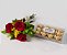 buquê de 3 rosas vermelhas Com Ferrero Rocher 150g - Imagem 1