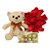 Kit Buquê de 12 Rosas Vermelhas Com Pelucia e Chocolate - Imagem 1
