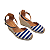 Espadrille Anabela Ivi Listrado Marinho salto 5,5 cm - Imagem 3