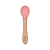 Colher infantil em silicone e bambu buba rosa - Imagem 1