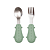 Kit talheres em inox com cabo em silicone infantil verde buba - Imagem 1