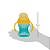 Copo de treinamento com alça removível e bico de silicone buba azul/ amarelo - Imagem 6
