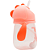 Copo alça e canudo em silicone dino infantil buba rosa - Imagem 6