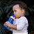 Garrafinha infantil fresh com canudo em silicone azul/ laranja buba - Imagem 3