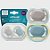 Kit com duas chupetas avent ultra air dupla 18m+ lisa cinza e azul - Imagem 2