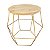 Mesa Lateral Decorativa Aramado Hexágono Tampo Em Madeira - Imagem 1