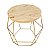 Mesa Lateral Decorativa Aramado Hexágono Tampo Em Madeira - Imagem 4