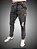 Calça Slim Fit Triple Stitching Jeans Destroyer Black Stone Rasgada. - Imagem 1