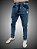 Calça Slim Fit Triple Stitching Jeans Destroyer Blue Stone Rasgada. - Imagem 1