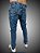 Calça Slim Fit Triple Stitching Jeans Destroyer Blue Stone Rasgada. - Imagem 6