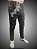 Calça Slim Fit Triple Stitching Jeans Destroyer Black Stone Tie Dye Rasgada. - Imagem 4