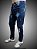 Calça Slim Fit Triple Stitching Jeans Destroyer Blue Stone Tie Dye Rasgada. - Imagem 4