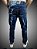 Calça Slim Fit Triple Stitching Jeans Destroyer Blue Stone Tie Dye Rasgada. - Imagem 6