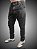 Calça Jeans masculina Slim Fit SURF-X Destroyer Black Marmorizada Triple Stitching. - Imagem 3
