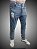 Calça Jeans masculina Slim Fit SURF-X Destroyer Blue Marmorizada Triple Stitching. - Imagem 2