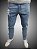 Calça Jeans masculina Slim Fit SURF-X Destroyer Blue Marmorizada Triple Stitching. - Imagem 4