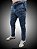 Calça Masculina  Alfaiataria Slim Fit Jeans Marinho Marmorizado SURF-X. - Imagem 3