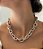 Colar Choker Elos Largos em Ródio Branco - Imagem 1