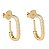 Brinco Argola Quadrada Cravejada Folheado em Ouro 18k - Imagem 1