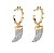 Brinco de Argola com Pingente Cravejado Folheado em Ouro 18k - Imagem 3