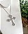 Colar com Crucifixo Cravejado de Zircônias Folheado em Ródio Branco - Imagem 1