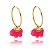 Brinco Argola com Pingente Elefante Pink - Imagem 1
