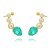 Brinco Ear Cuff Pérolas e Gota Esmeralda Colombiana - Imagem 2