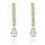 Brinco Longo Gota Cravejado Folheado em Ouro 18k - Imagem 3