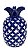 Vaso Decorativo Abacaxi Porcelana Azul - Imagem 3