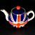 Bule de Chá em Porcelana Pintado a Mão Bandeira U.K - Imagem 3