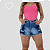 Short jeans com destroyed - Imagem 1