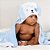 Toalha De Banho Bebê Atoalhada Forrada C/ Capuz Azul Mami Bichuus - Imagem 3
